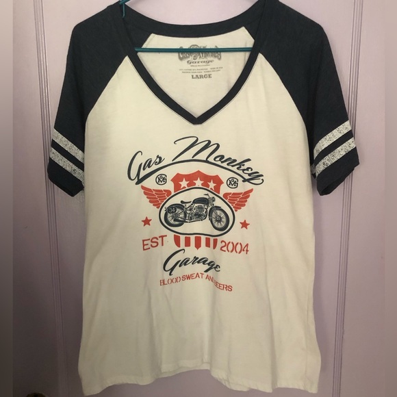 Gas Monkey Motorcycle Graphic Raglan T-shirt - Picture 2 of 4